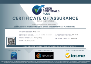 Cyber Essentials Plus Certificate of Assurance